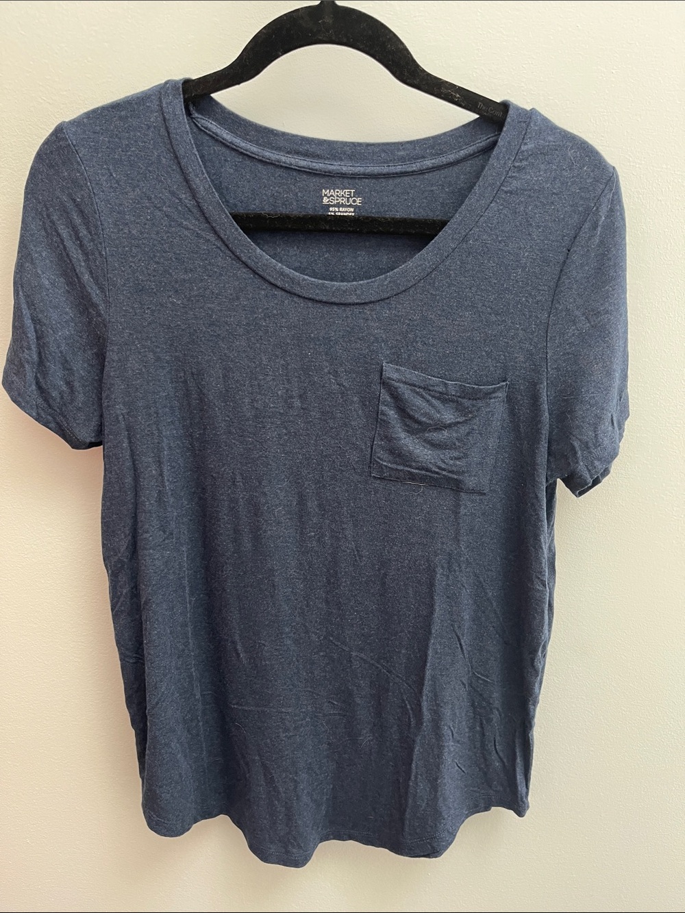 Market & Spruce Navy Short Sleeve Pocket Tee